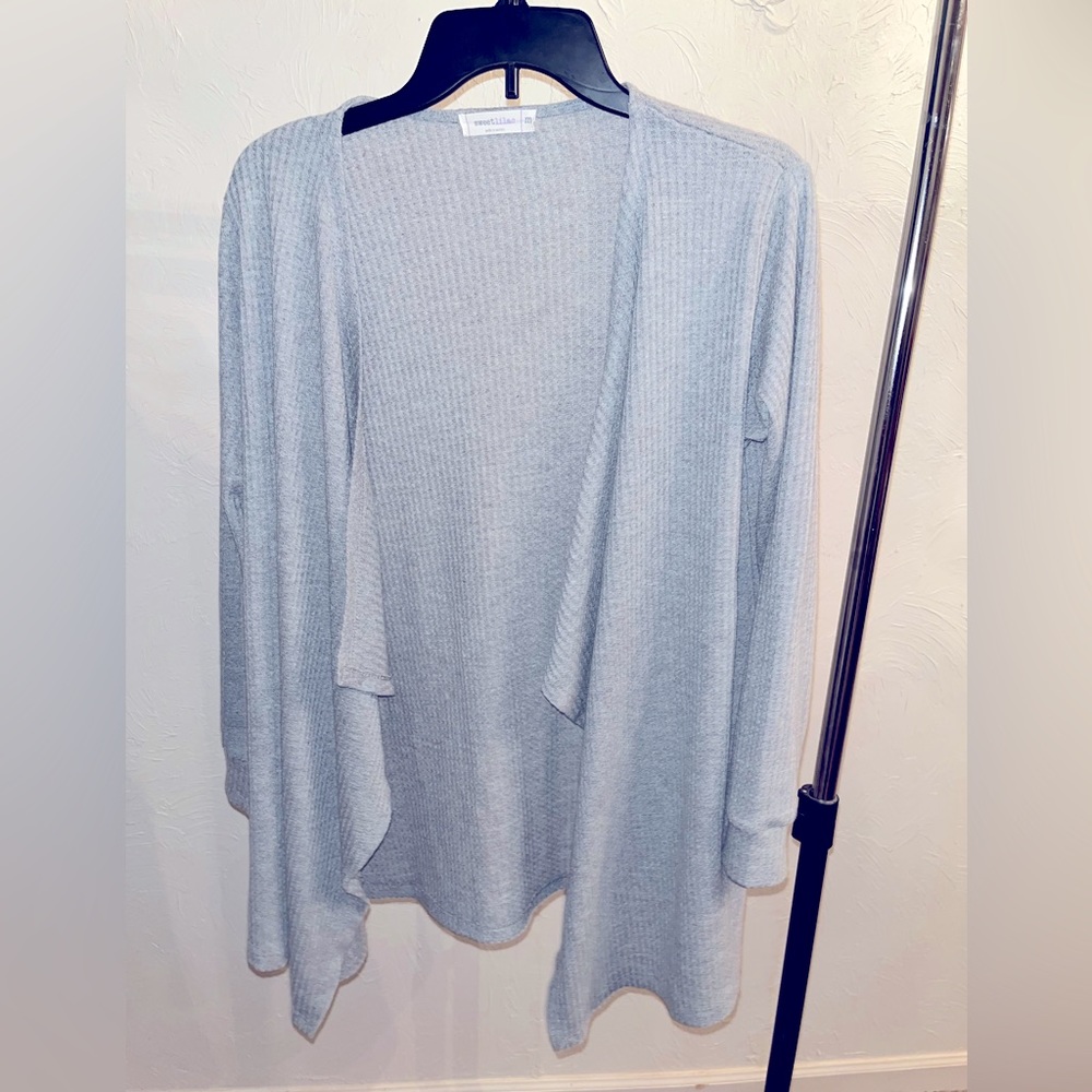 Waffle knit cardigan